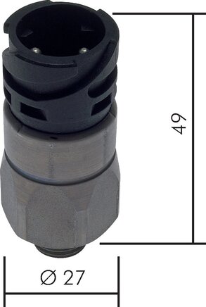 Exemplarische Darstellung: Druckschalter, Bajonettkupplung (IP 67), Schließer / Öffner