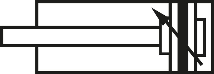 Schaltsymbol: einstellbare Endlagendämpfung